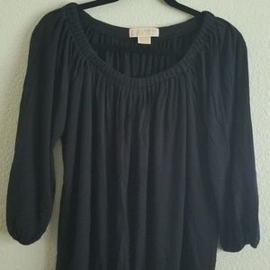 Michael Kors Black pleated 3/4 balloon sleeve top